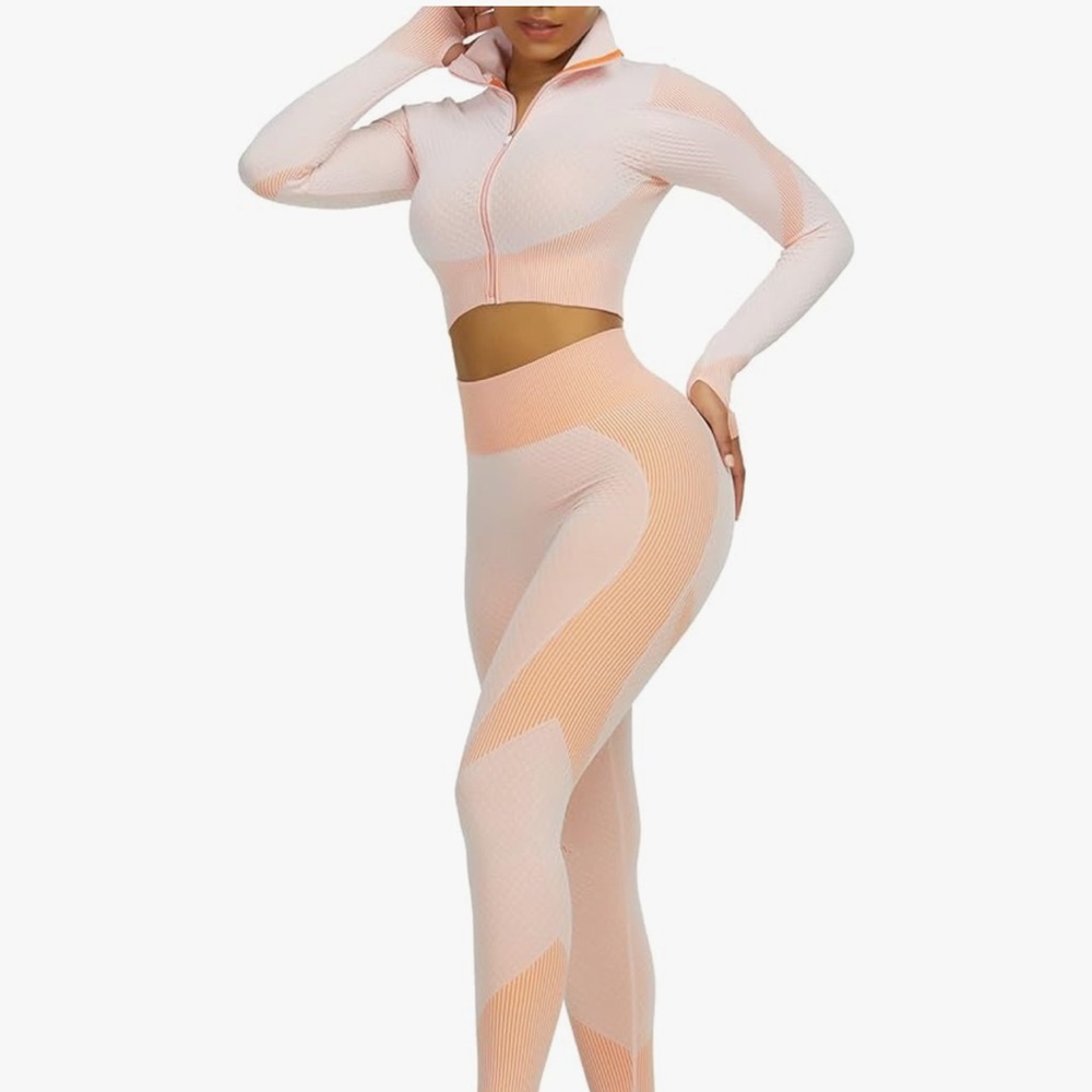 SHEIN Pink and Peach Two-Piece Set